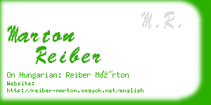 marton reiber business card